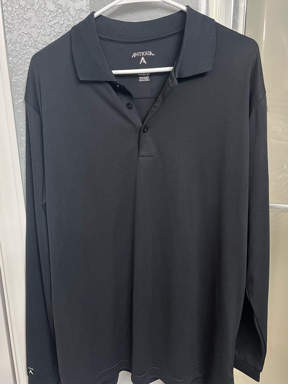 Antigua Men’s Long Sleeve Polo - Black
